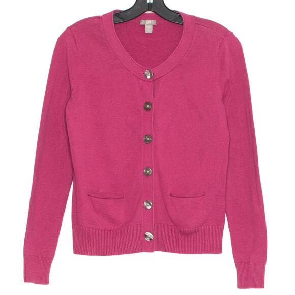 J Jill Womens Cardigan Sweater Preppy Girly Classic Button Up Retro Pink Size XS - Picture 1 of 6